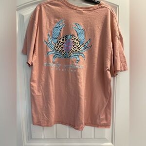 Simply Southern Grey America the Beautiful Crab Short Sleeve T-Shirt Size Large